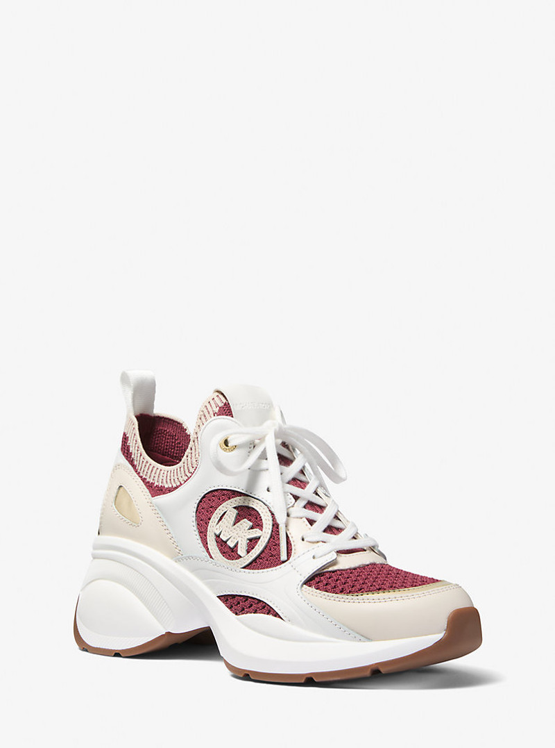 Zuma Color-Block Leather and Knit Trainer 1