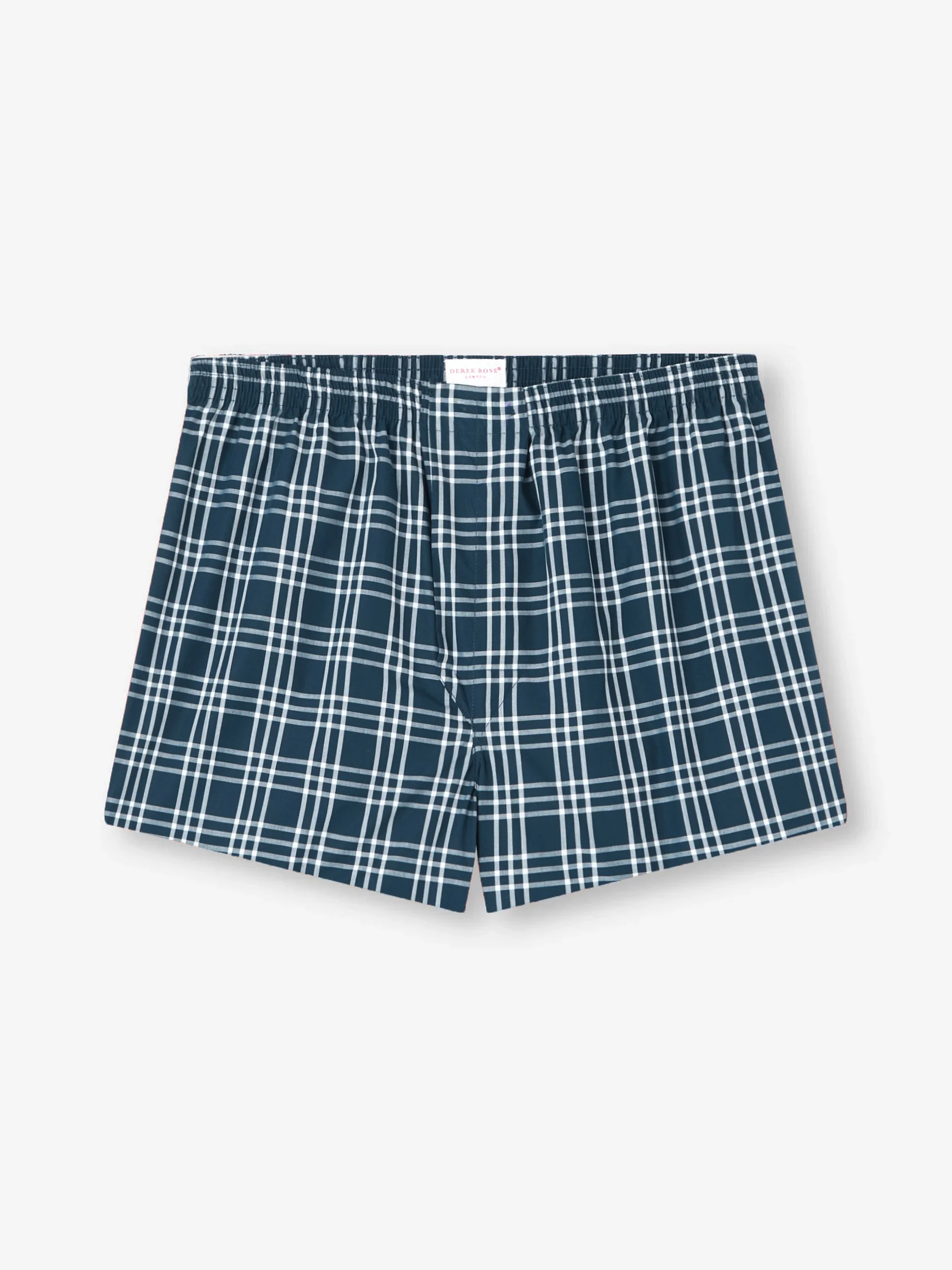 Barker Cotton Modern Fit Boxers French Blue & White Check - 1