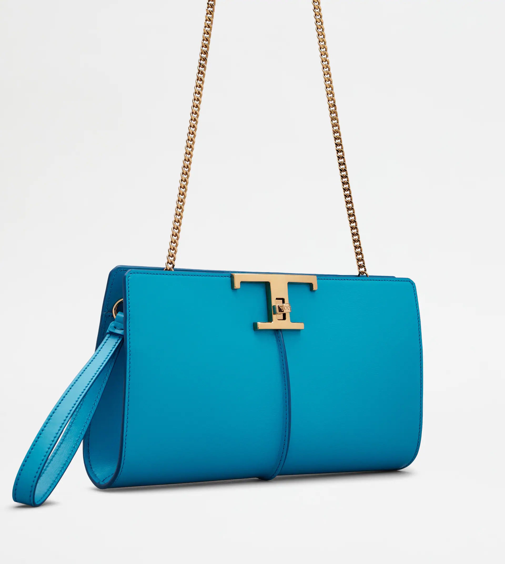 TIMELESS CLUTCH BAG IN LEATHER SMALL - LIGHT BLUE - 4