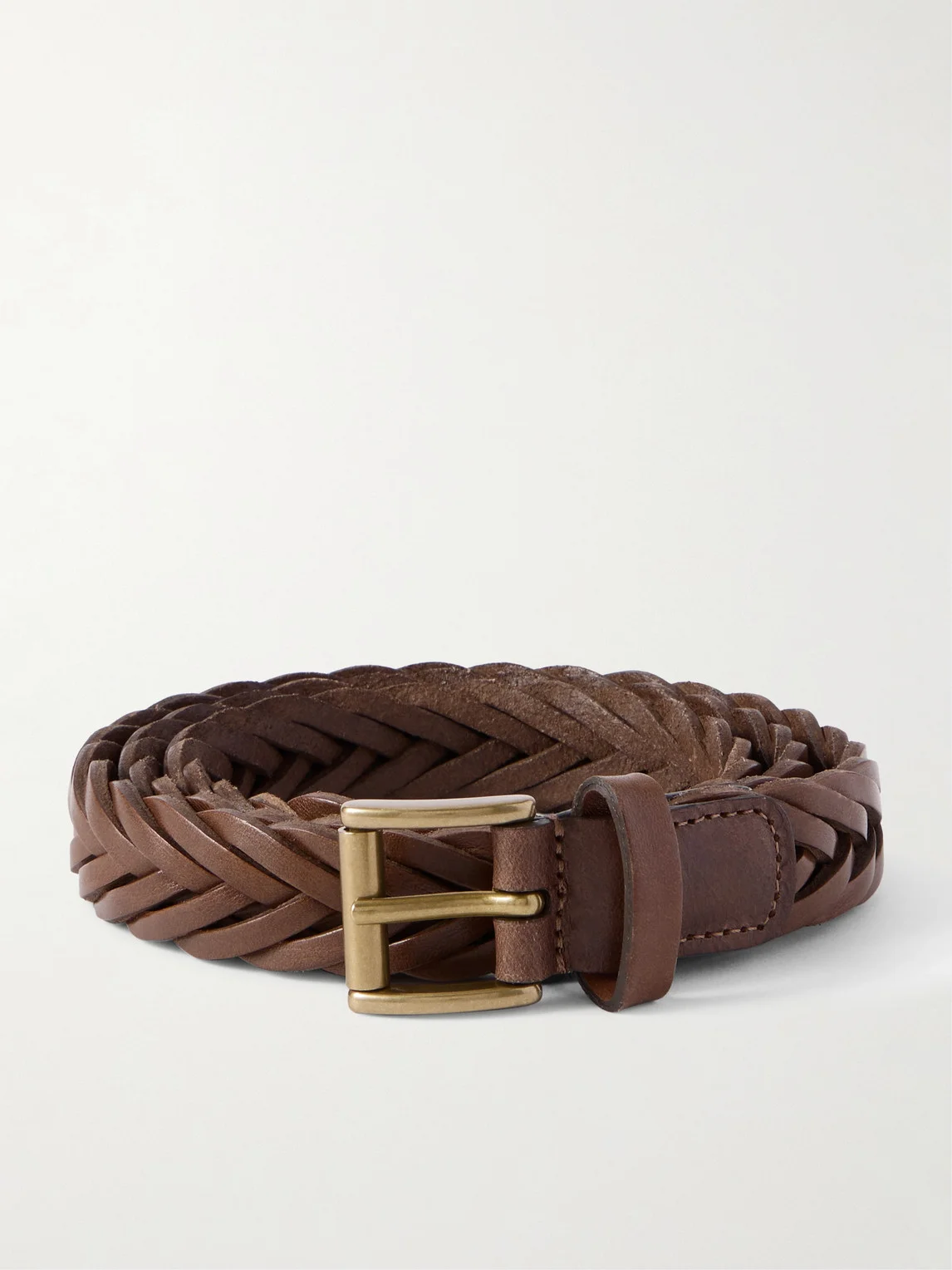 2.5cm Woven Leather Belt - 1