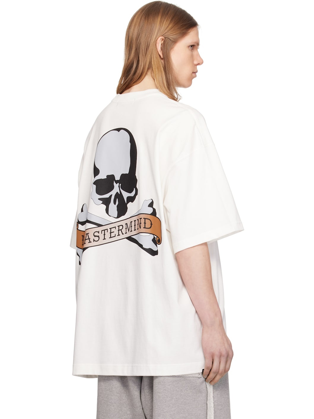 White Oversized Skull Tattoo T-shirt - 3