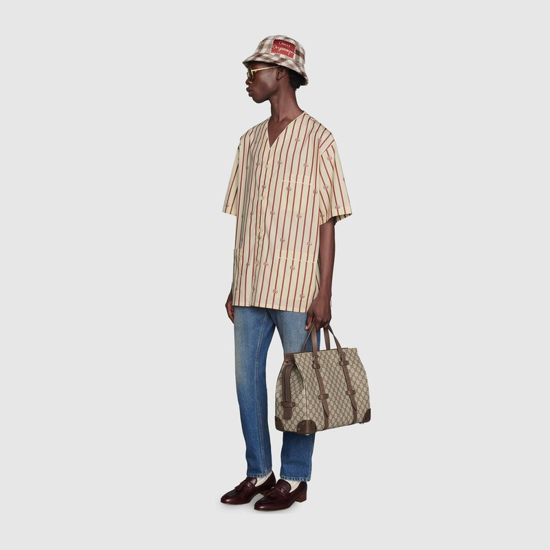GUCCI Double G stripe bowling shirt outlook