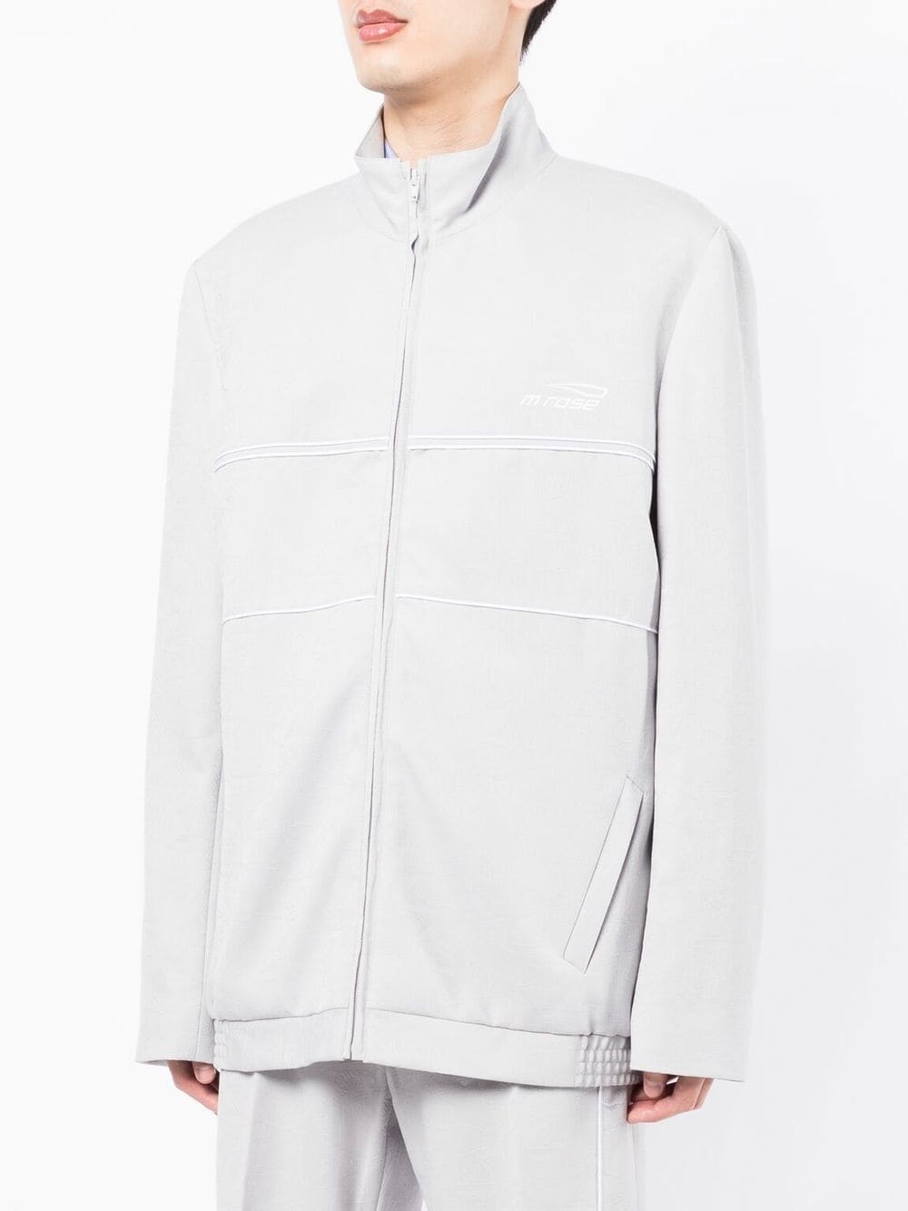 logo print track jacket - 3