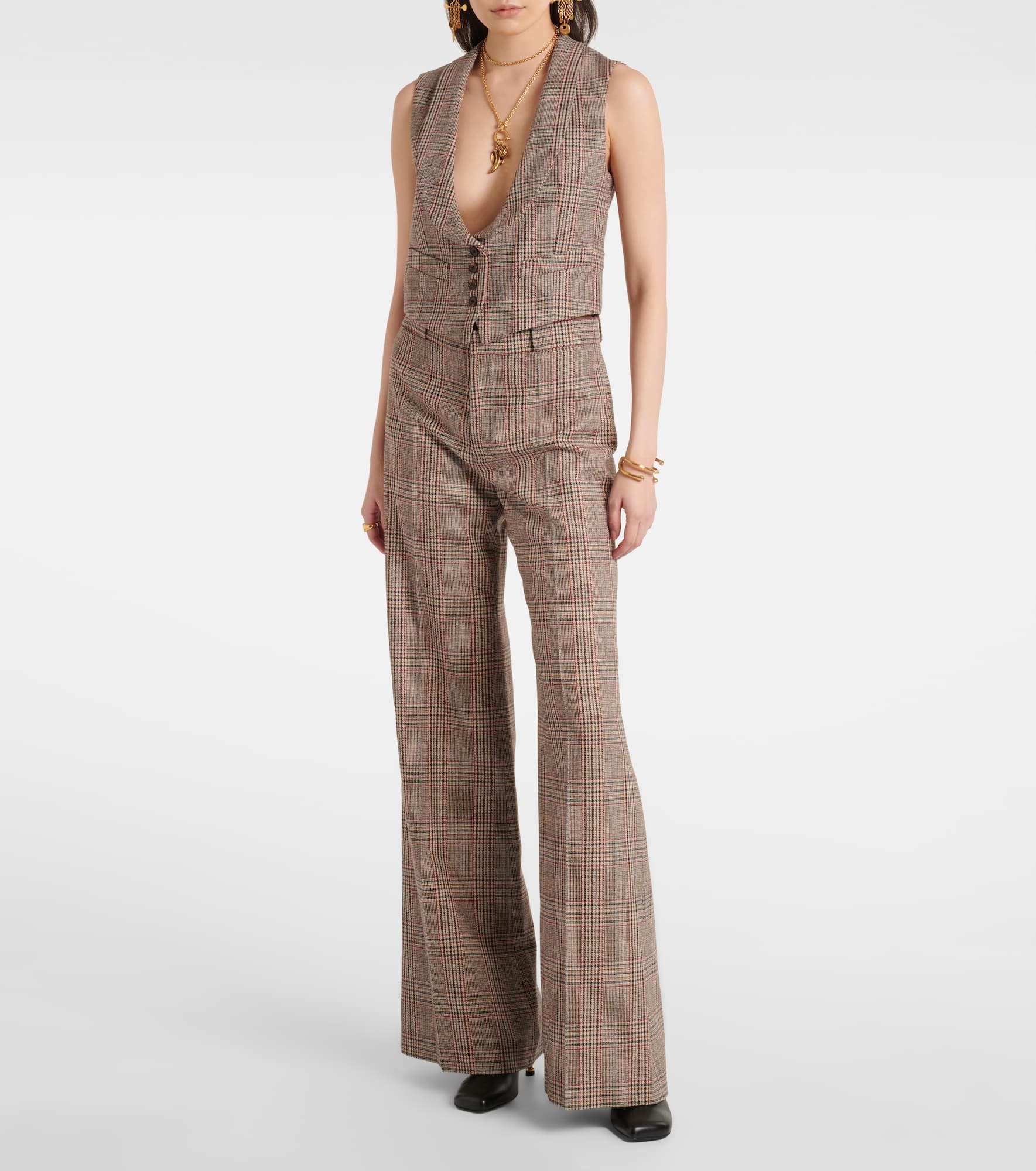 Prince of Wales wool-blend waistcoat - 2