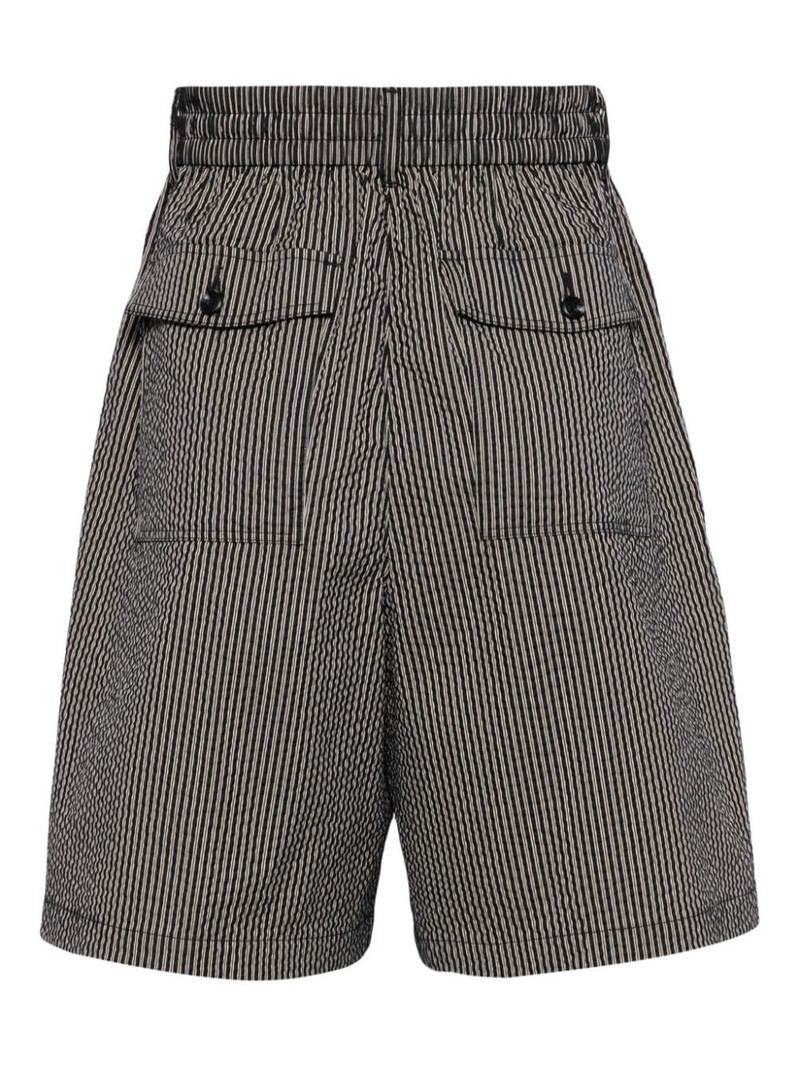EMPORIO ARMANI vertical-print cotton-blend shorts outlook