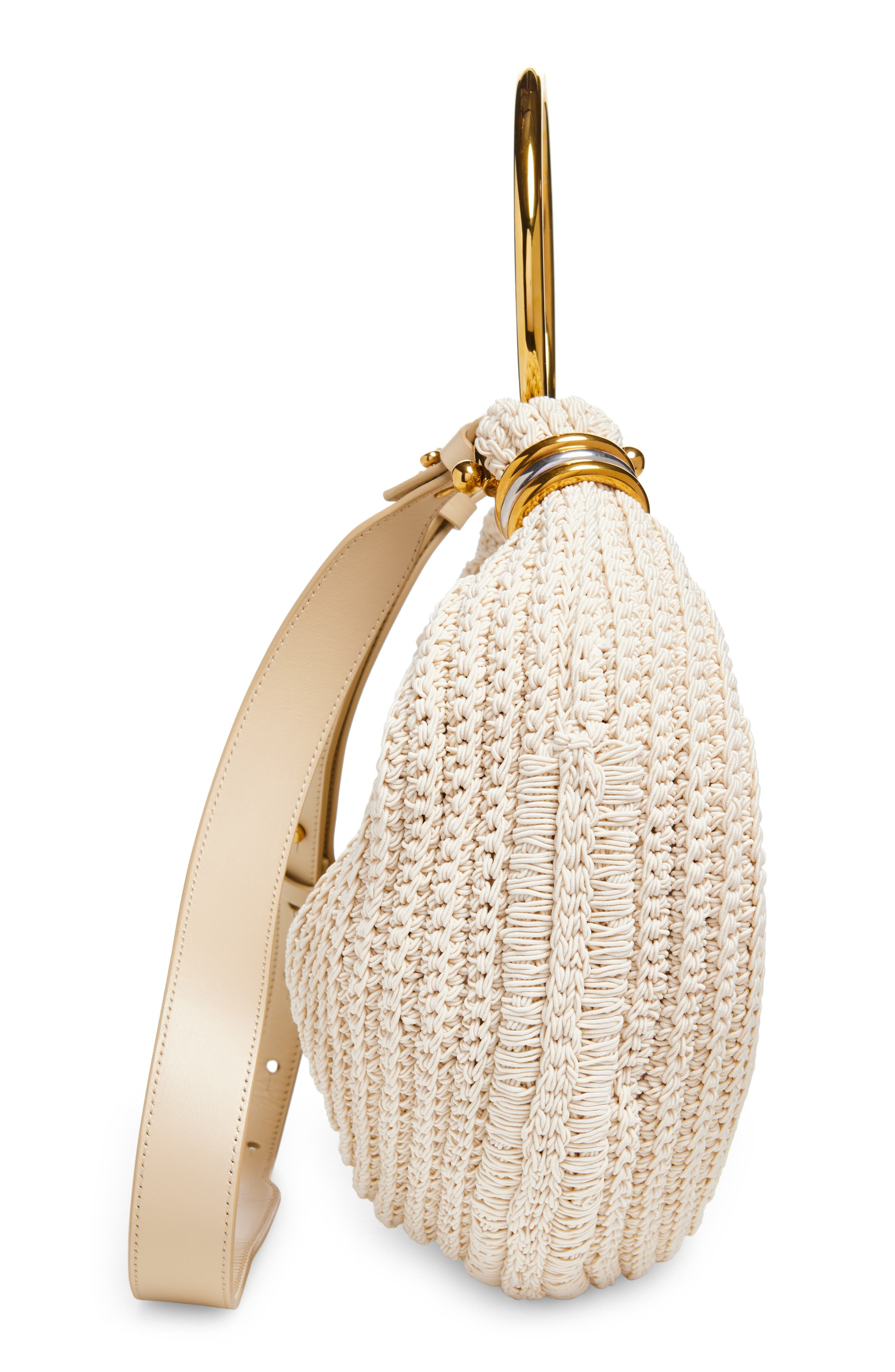 Chloé Small Bracelet Crochet Hobo Bag in Deep Ivory at Nordstrom - 6