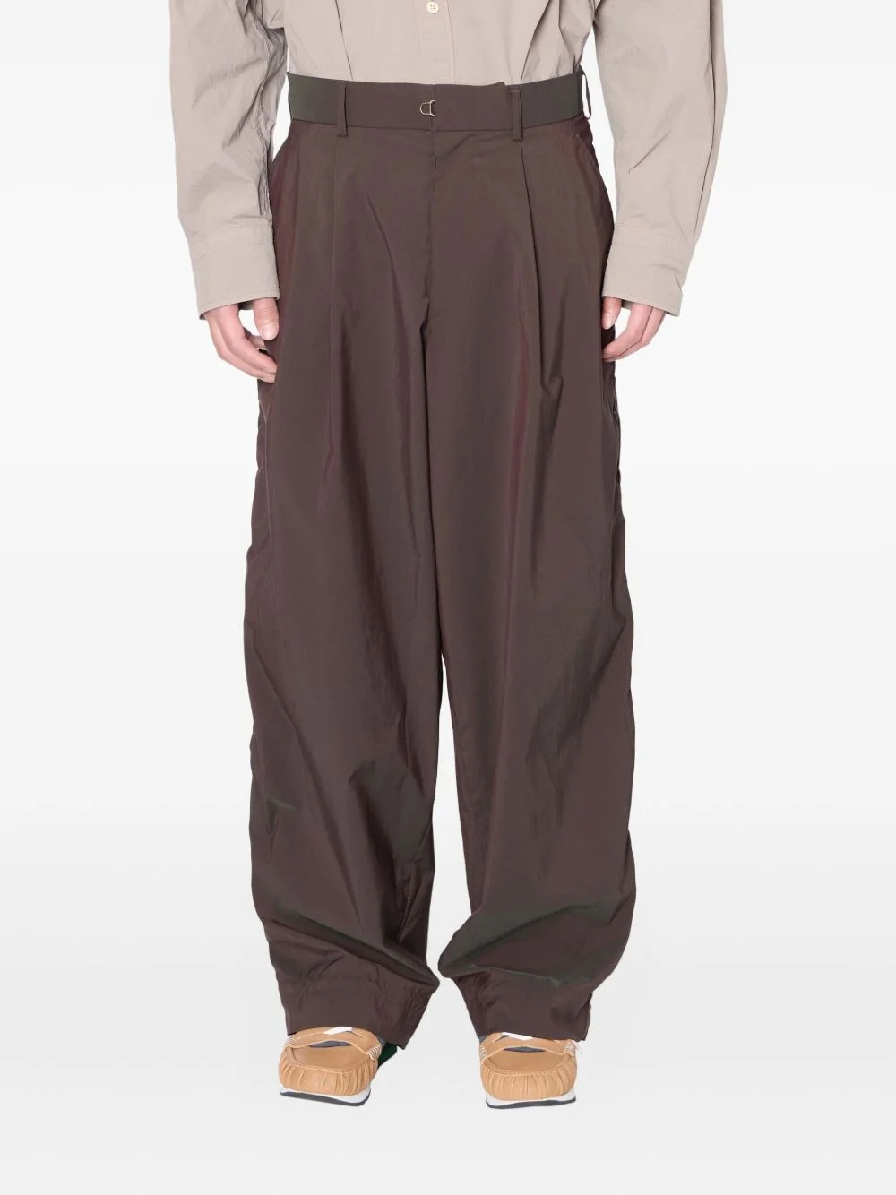 pleated-cuff trousers - 1