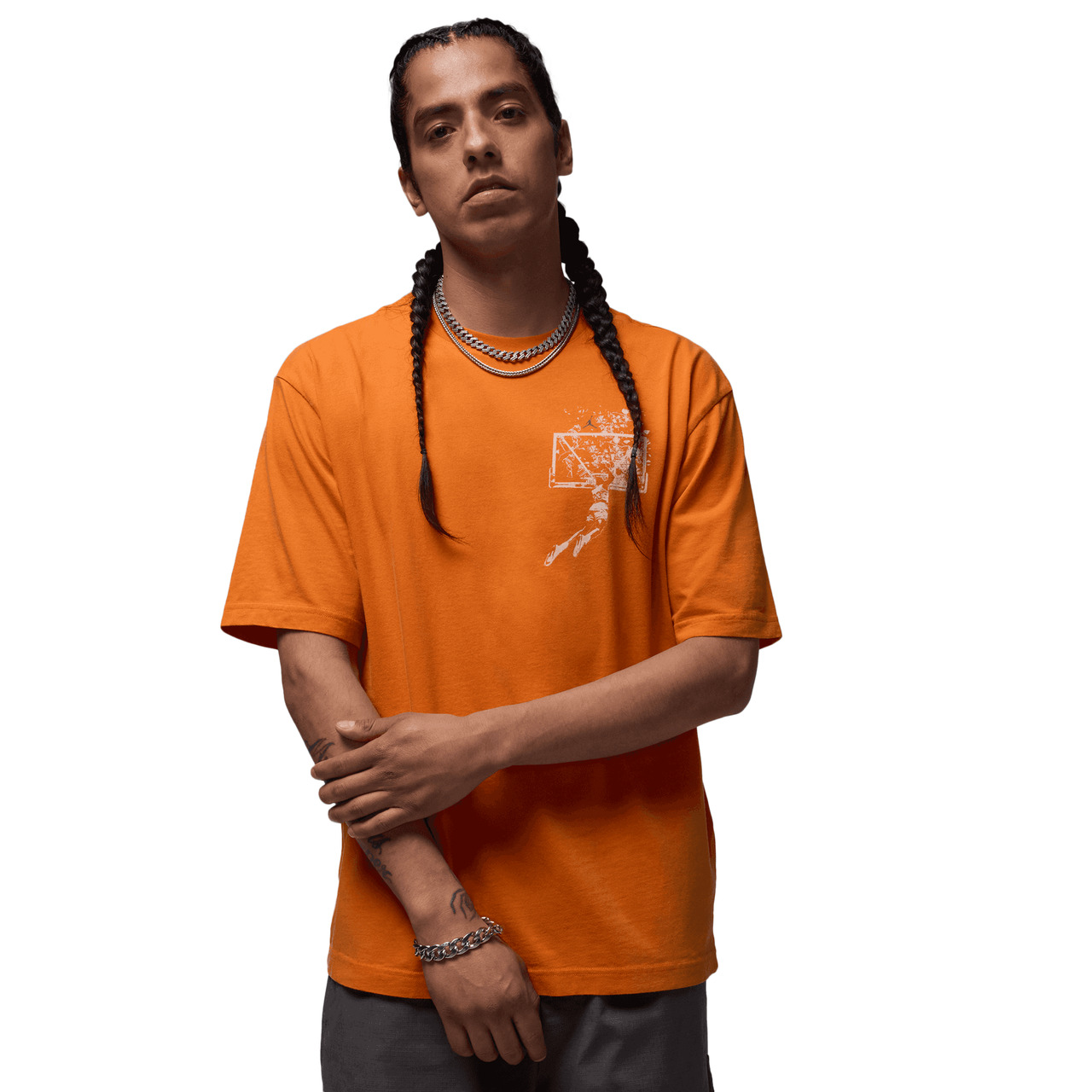 Jordan Mens Jordan Brooklyn SBB Oversize GFX Short Sleeve Crew - 1