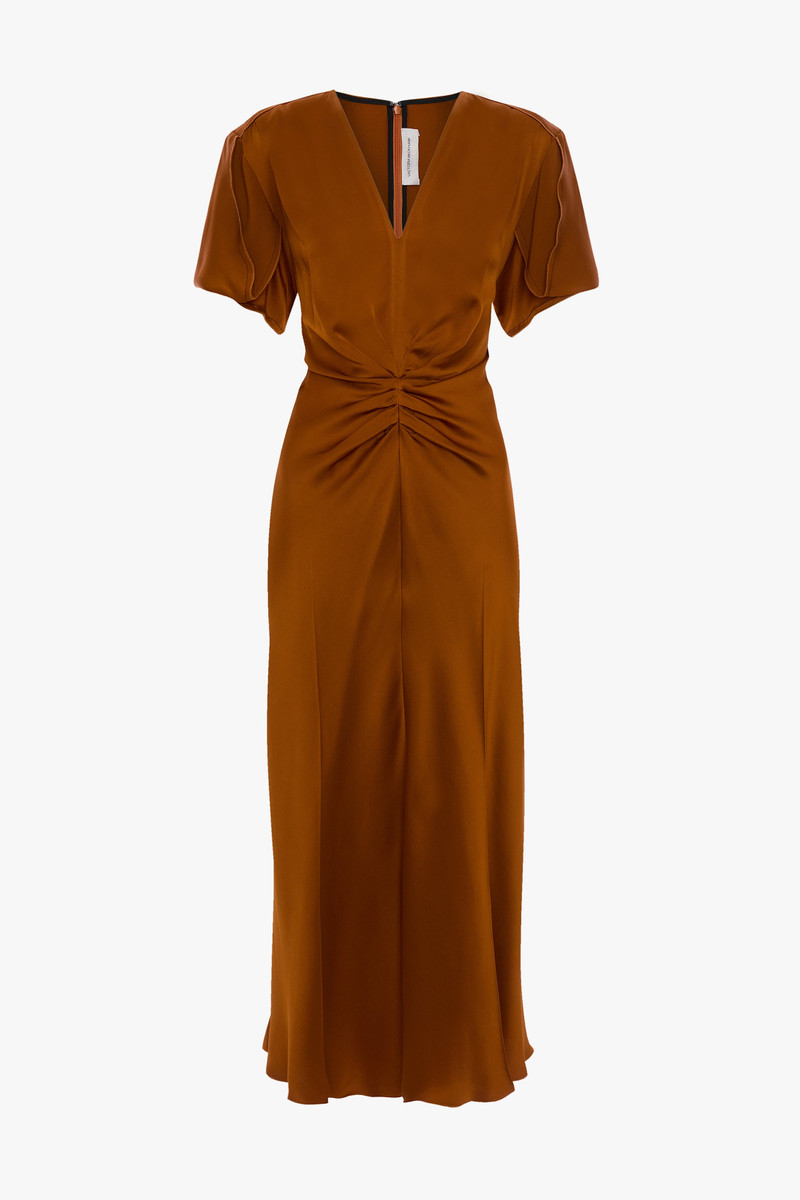 Eve Midi Dress In Bronze 1