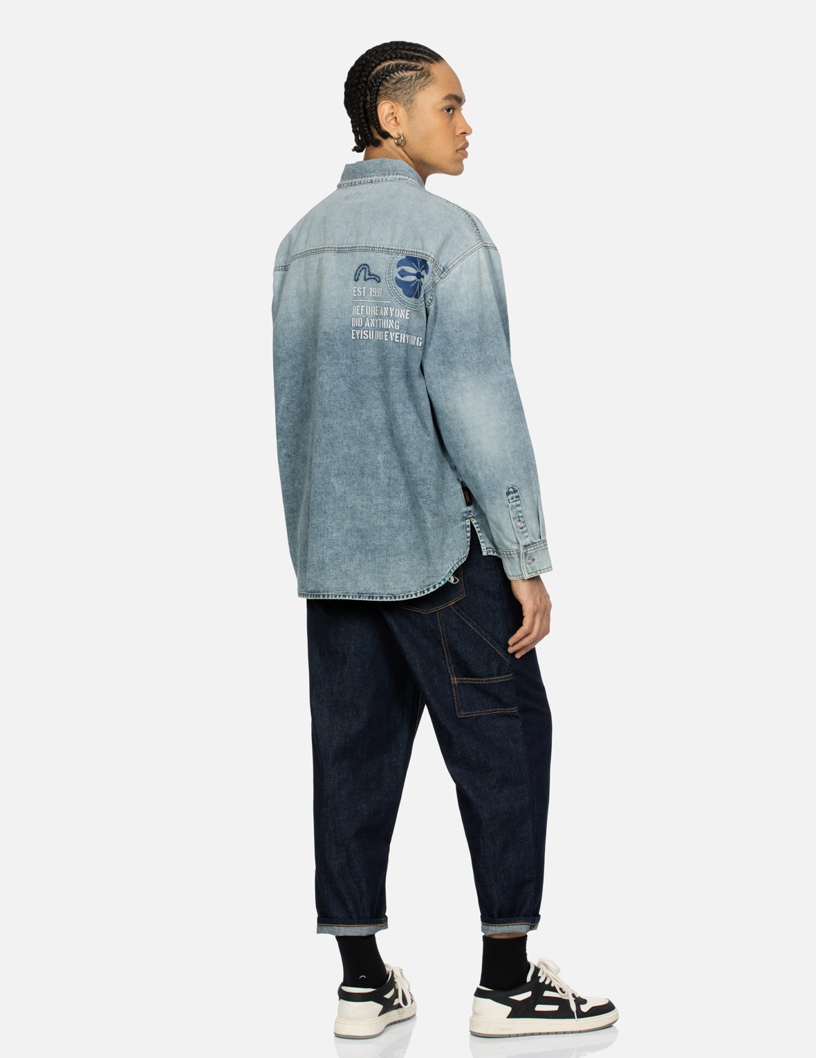 Seagull and Godhead Embroidery Balloon Fit Jeans - 3