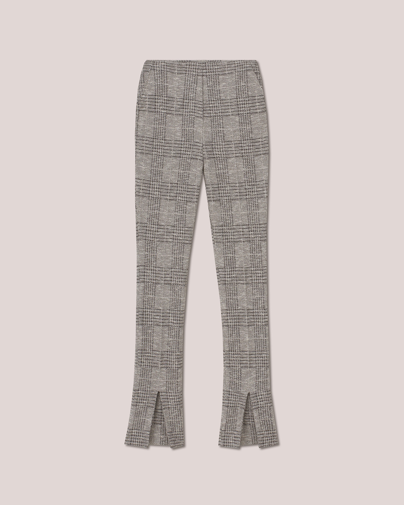 FLORINE - Tailored stretch tweed slim pants - Grey - 1