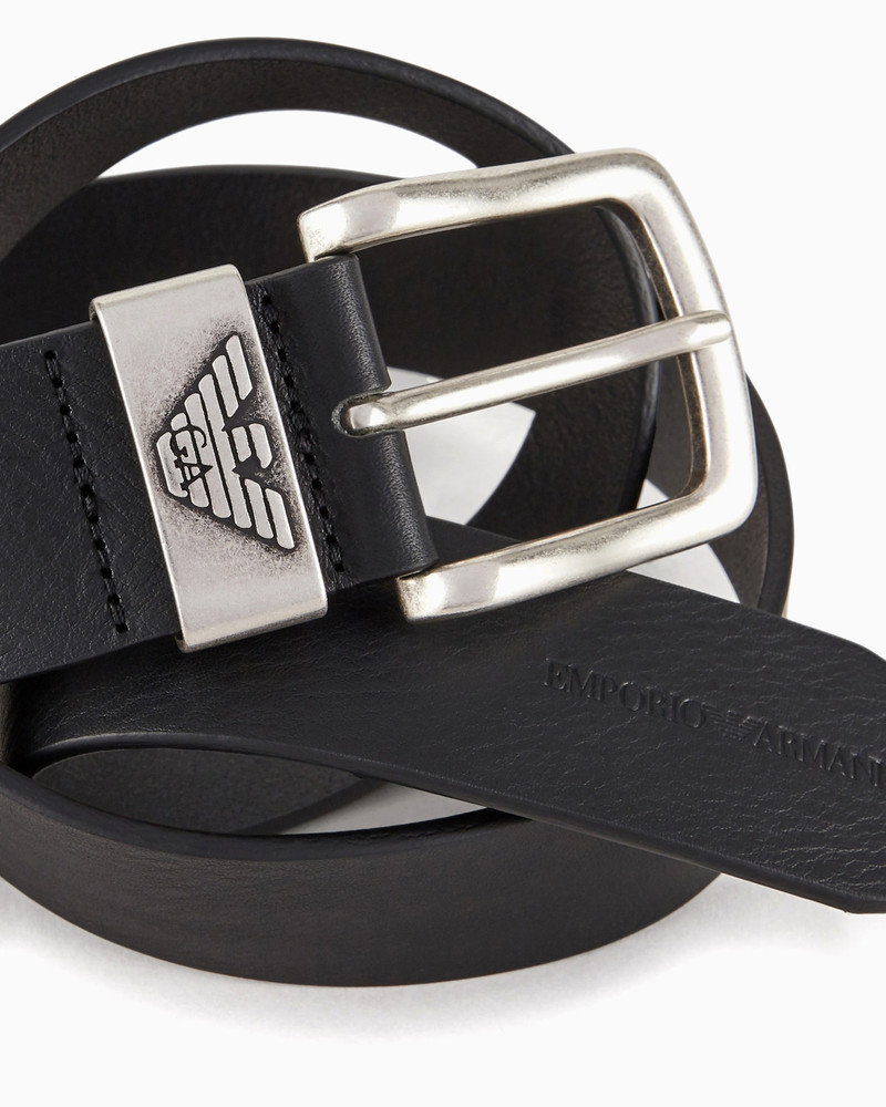 EMPORIO ARMANI LEATHER BELT WITH LOGO BUCKLE outlook