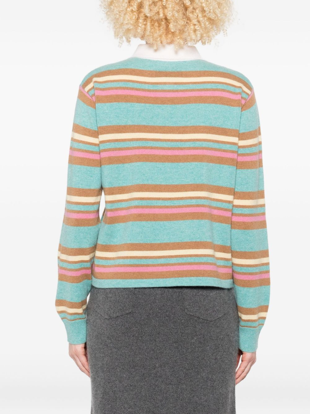 striped polo-neck sweater - 4