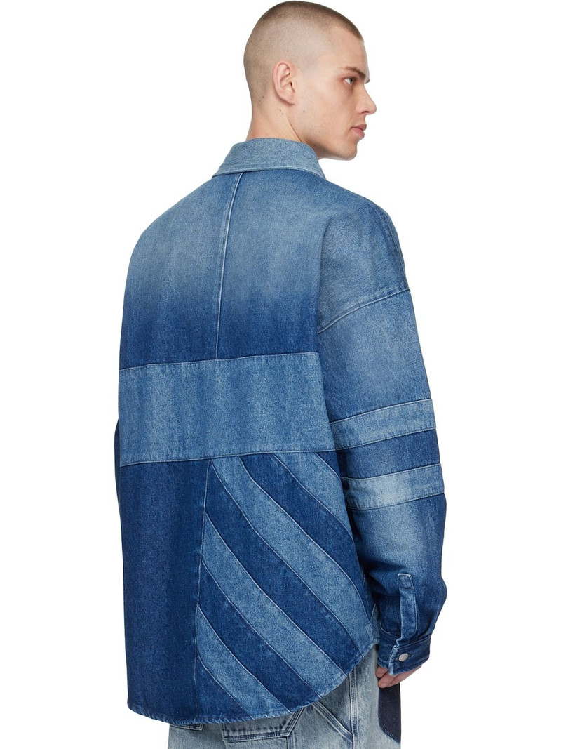 Indigo Patchwork Denim Shirt 3