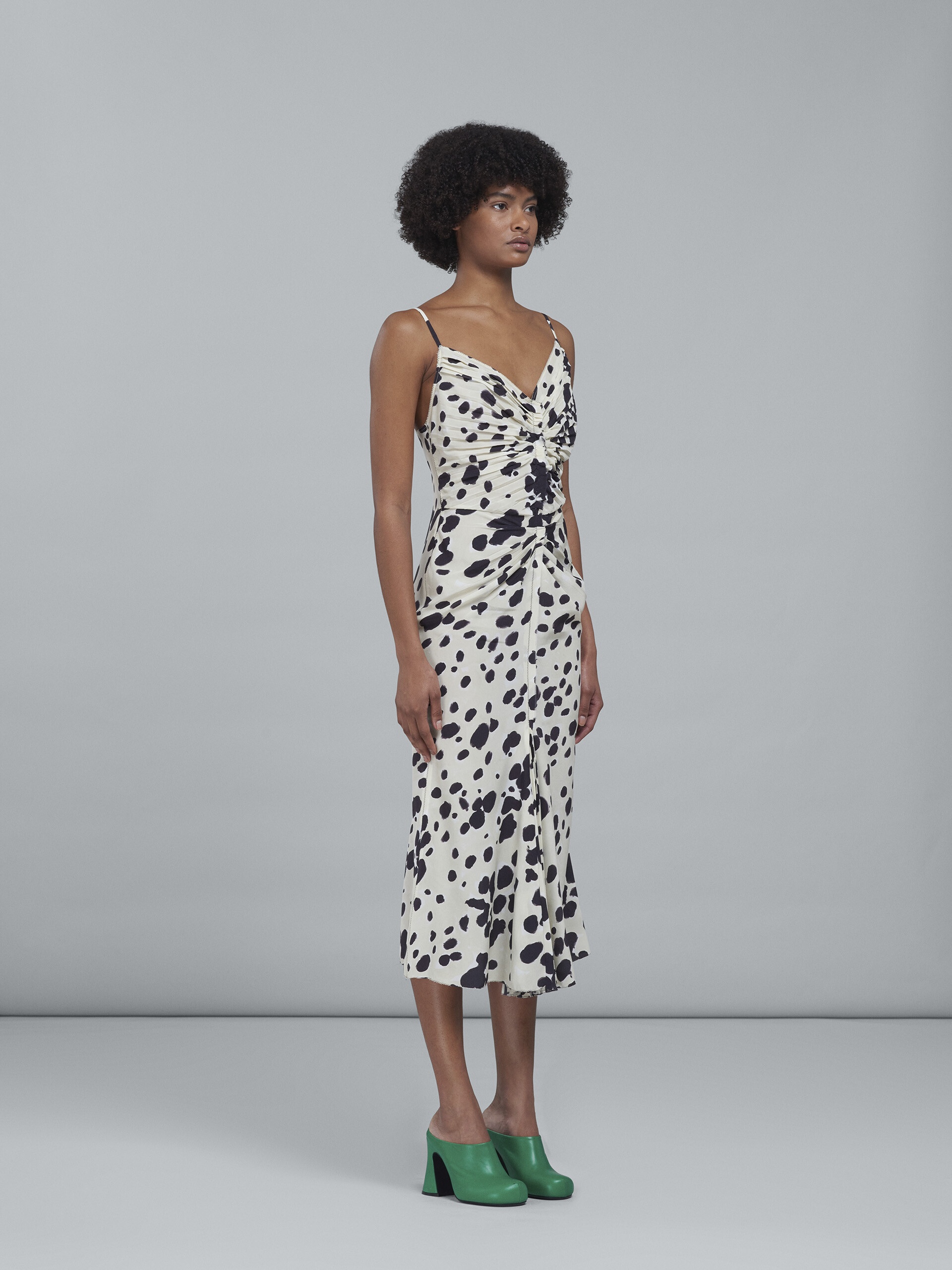 POP DOTS PRINT SILK CRÊPE DRESS - 6