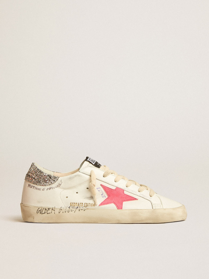 Super-Star LTD with fluorescent lobster suede star and glitter heel tab - 1