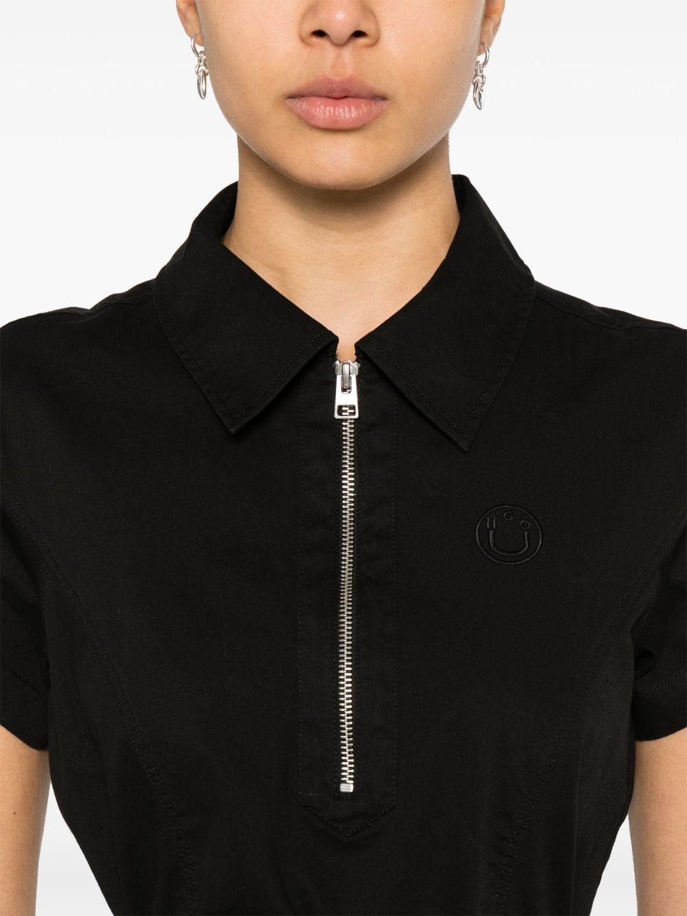 logo-embroidered mini dress - 5