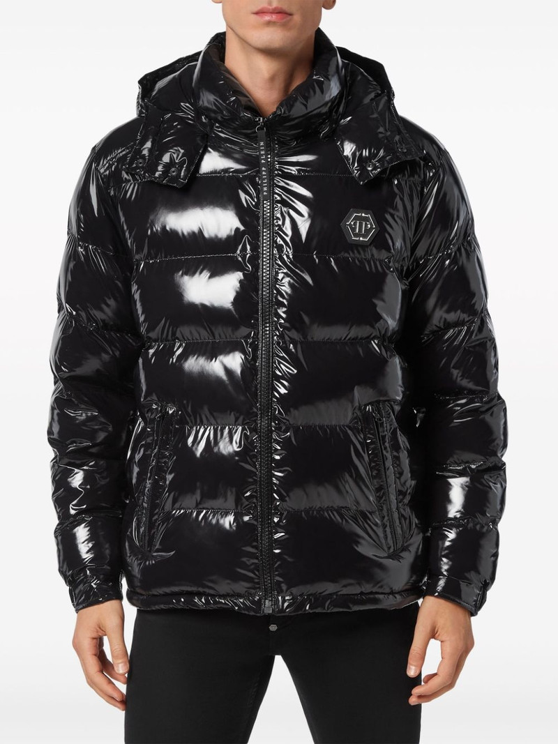 Hexagon logo-plaque padded jacket 3