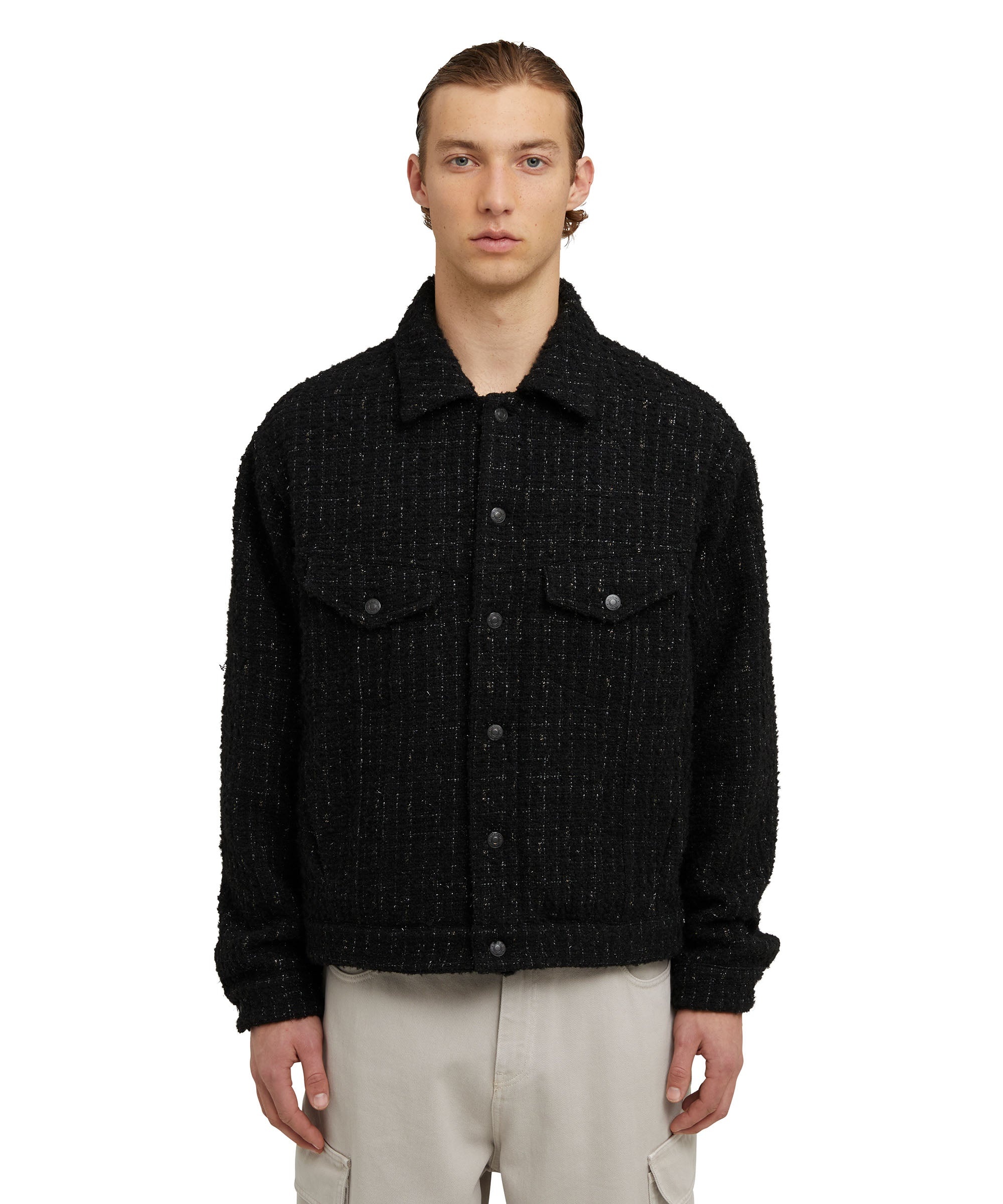 Blended wool  jacket with two front pockets - 2