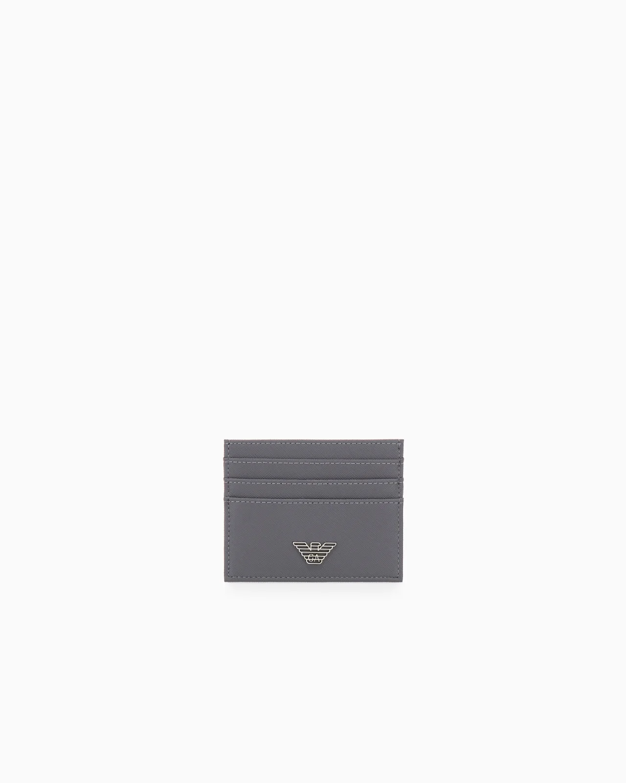 CARD HOLDER IN TEXTURED BONDED LEATHER WITH METALLIC LOGO - 1