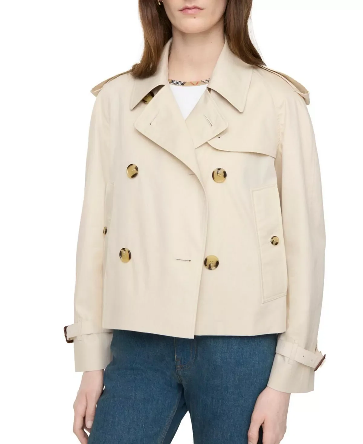 Cropped Tropical Gabardine Mayfair Trench Jacket - 1