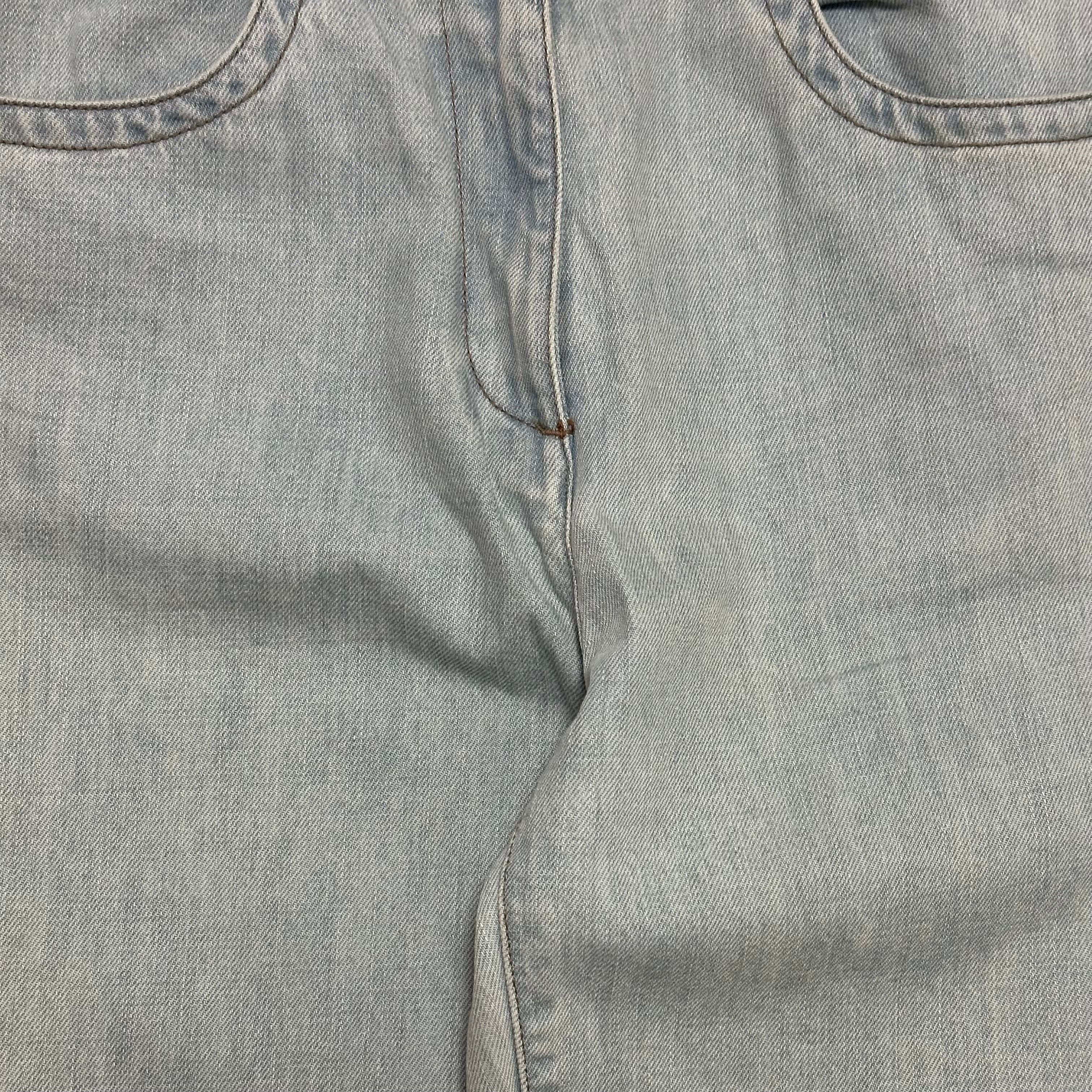 PRADA Spring Summer 2017 Ostrich Feather Trim Denim Pants - 4