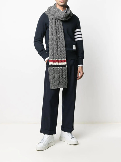 Thom Browne cable-knit scarf outlook