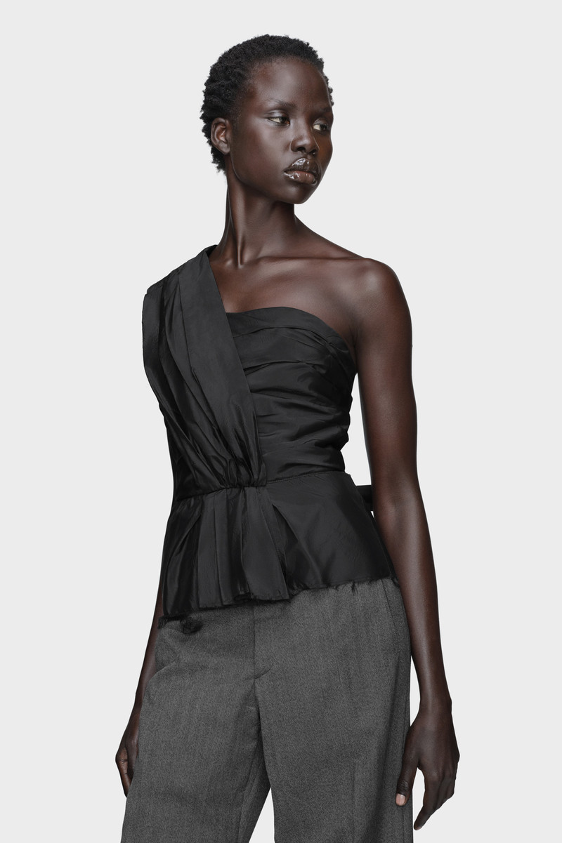 Maison Margiela Asymmetric draped top outlook