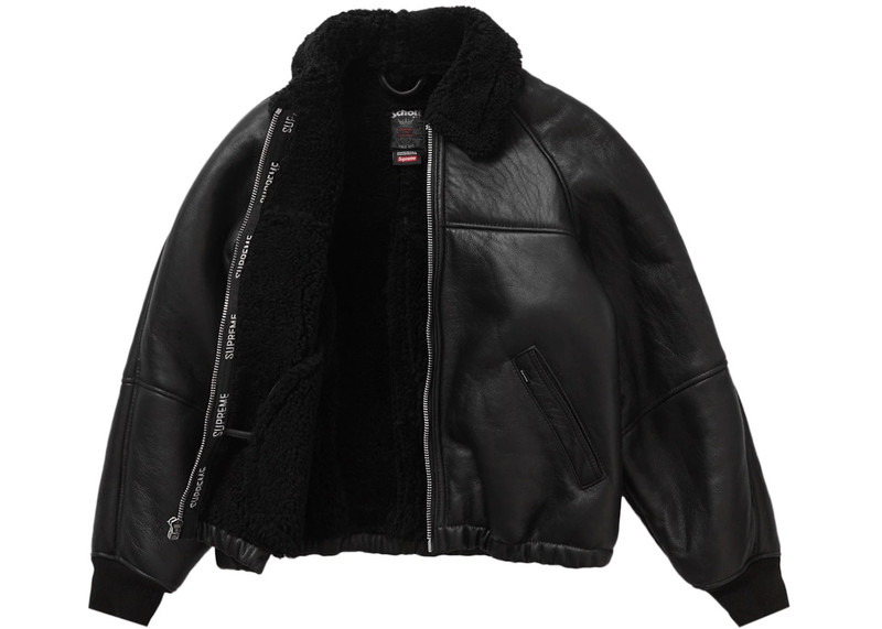 Supreme Supreme Schott Shearling Bomber Jacket Black outlook