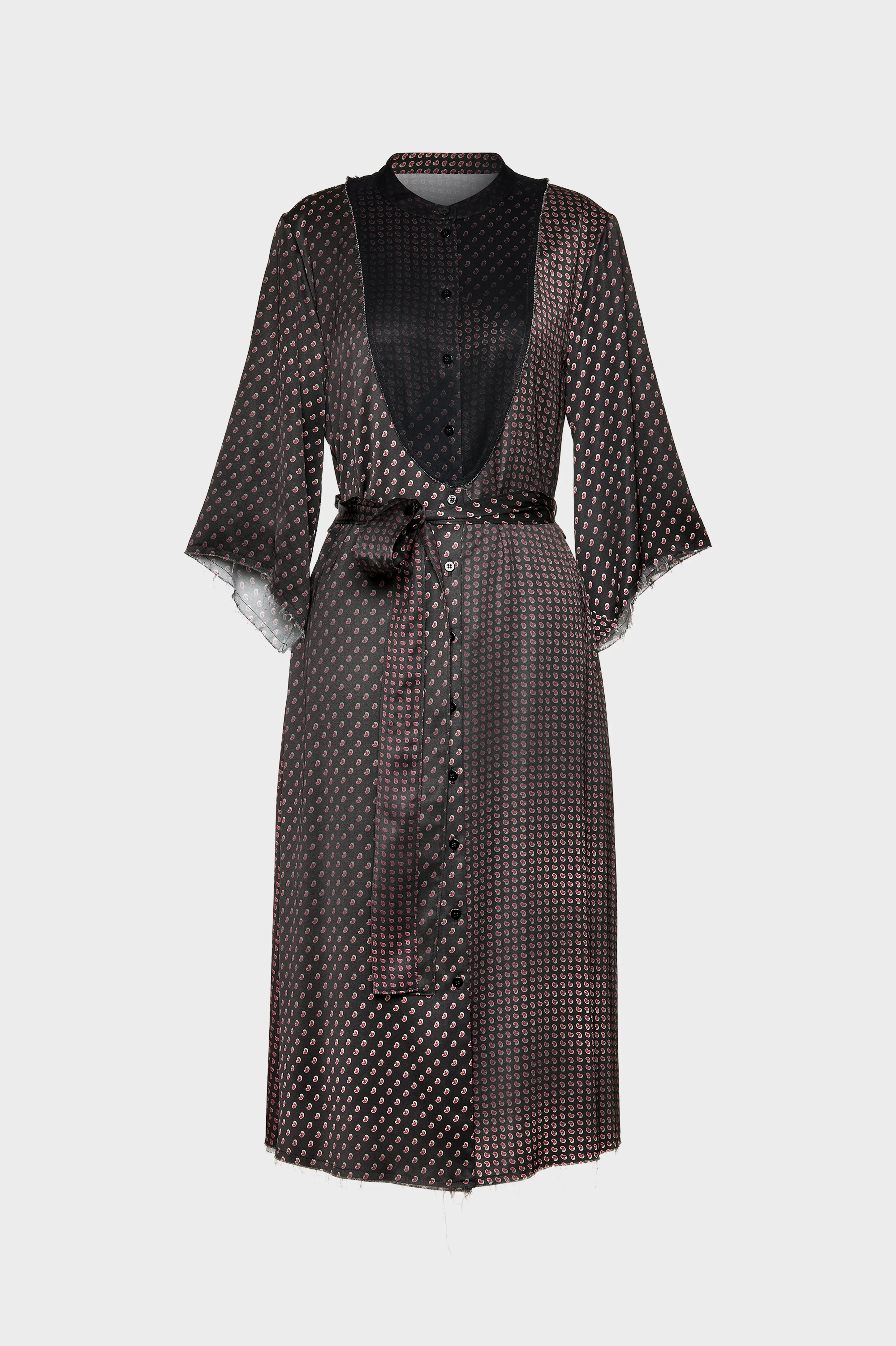 Printed Midi Shirt Dress - 1