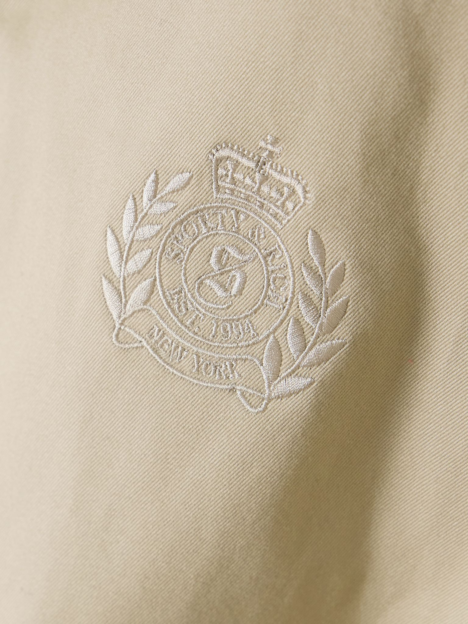 Prep H&W Crest embroidered cotton-twill jacket Cream - 5