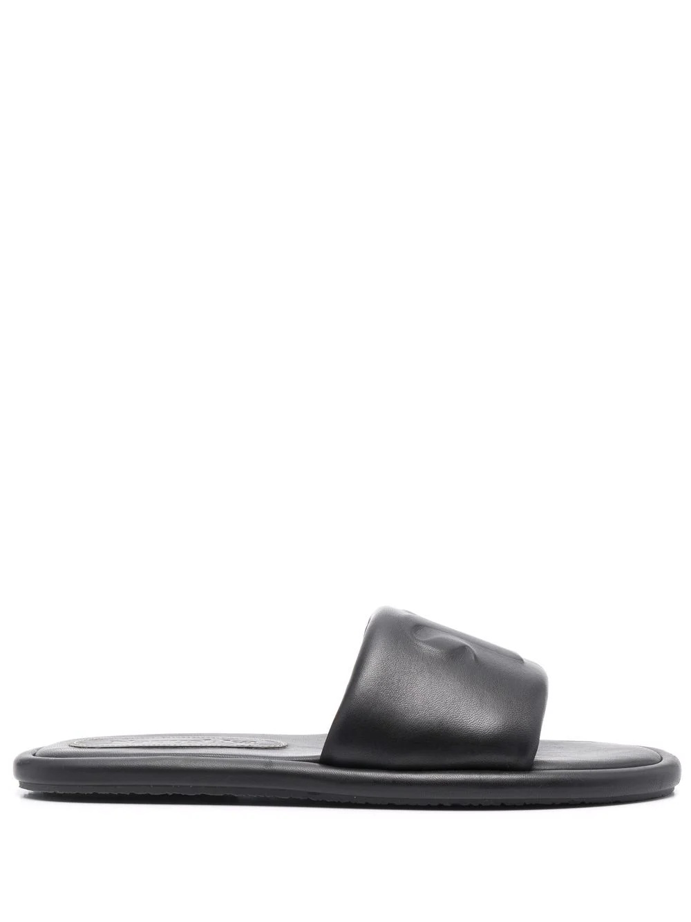 logo-embossed leather sandals - 1