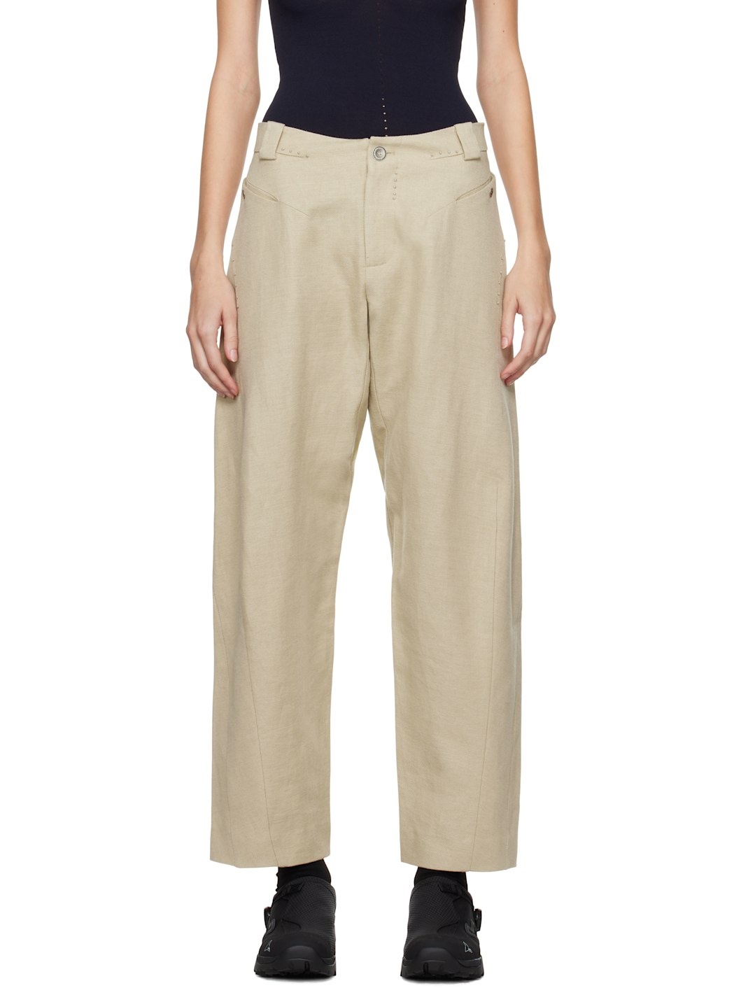 Beige Bent Trousers - 1