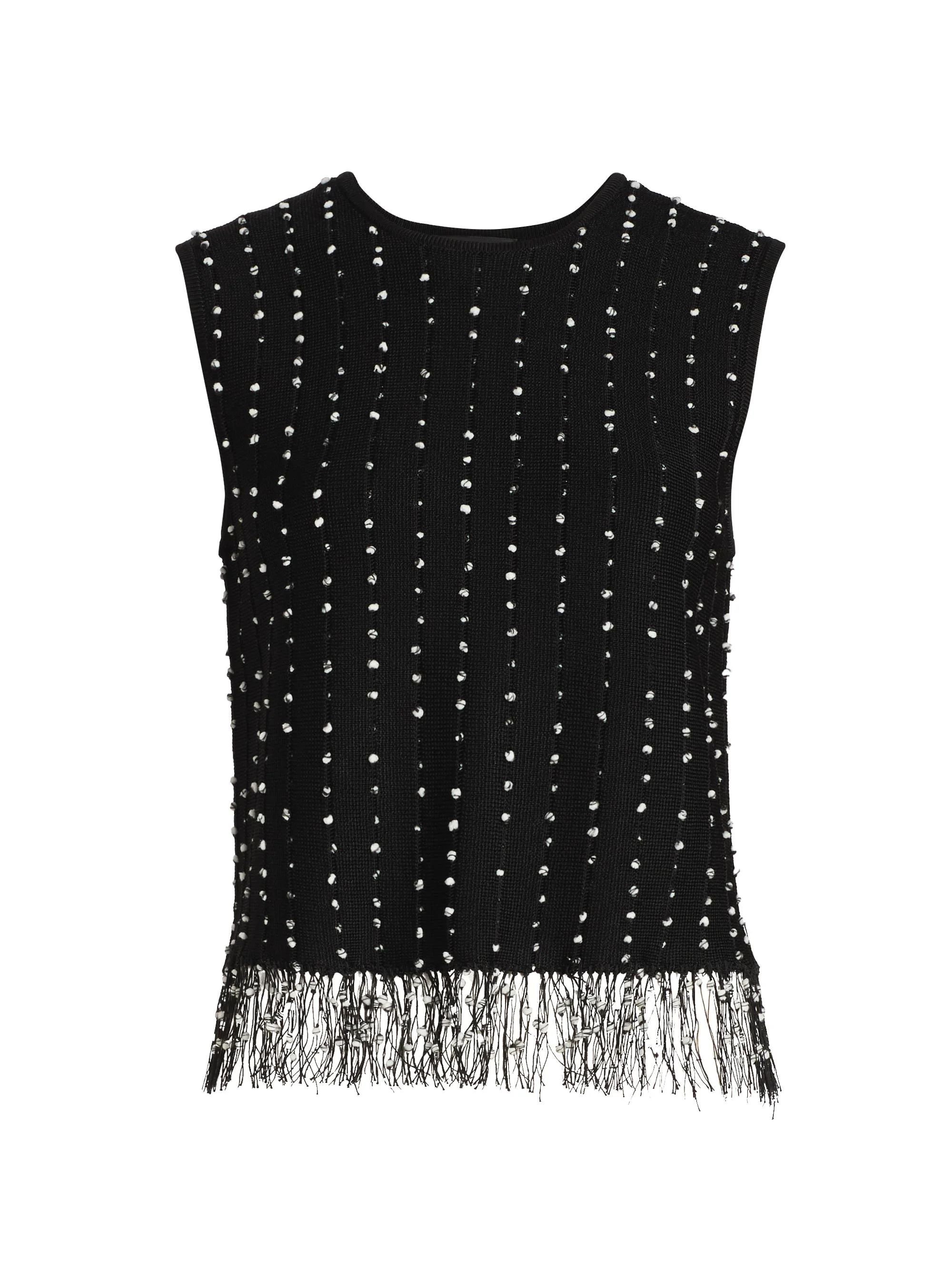 Women's James Crochet Fringe Tank - Black - 1