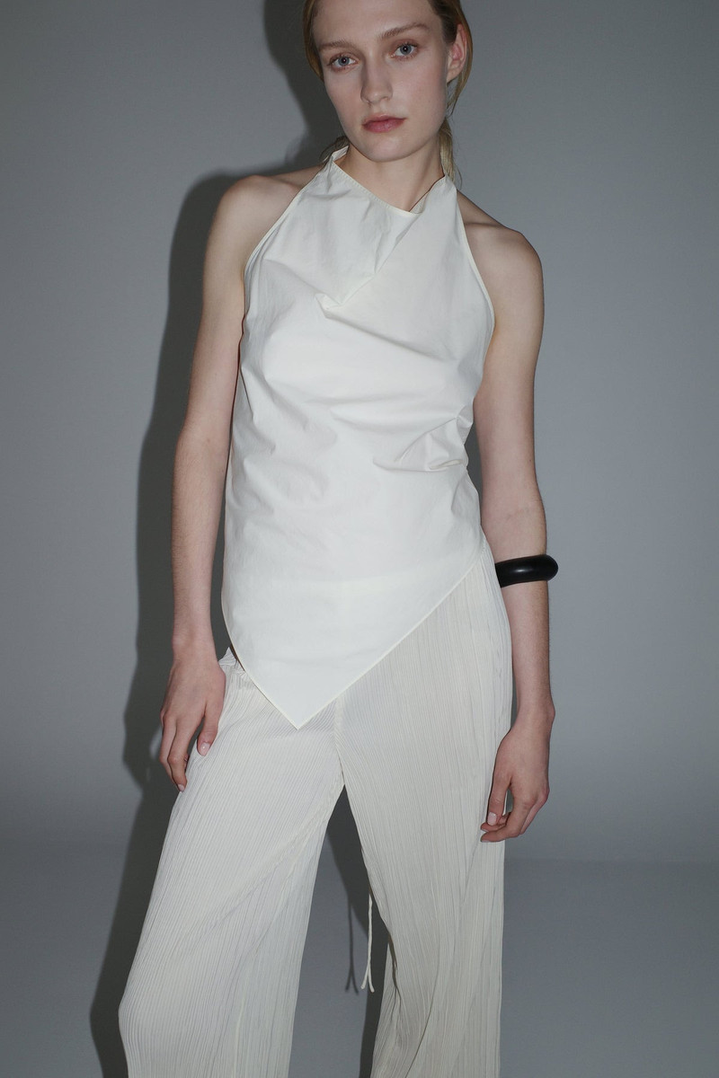 Mini Pleat Pants - Oyster 7