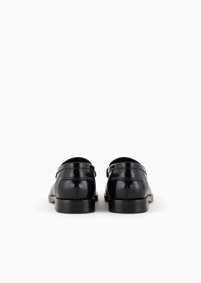 EMPORIO ARMANI Polished leather loafers with stirrup bar outlook