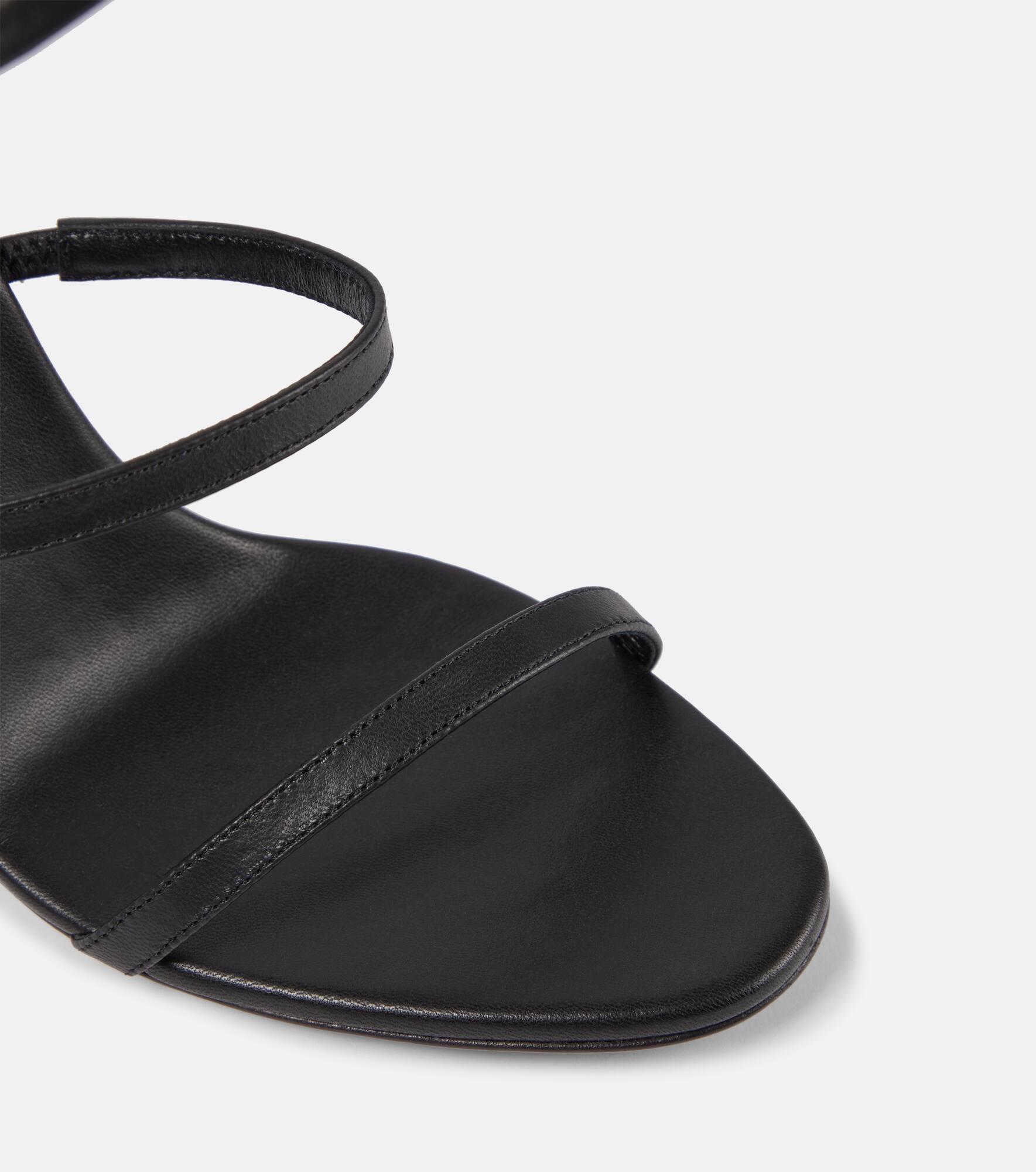 Floral-appliqué satin sandals - 6