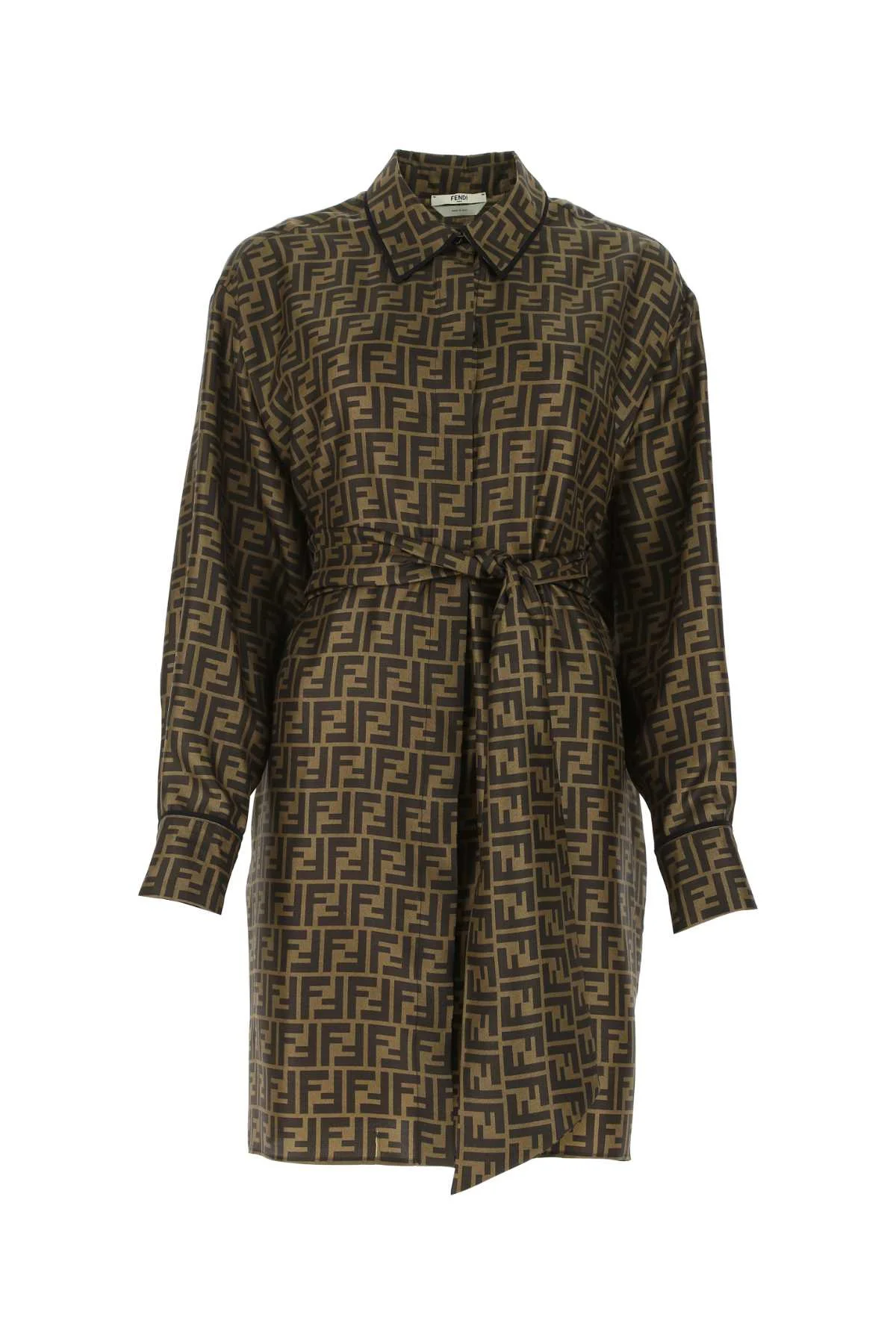 Fendi Women Printed Satin Shirt Dress - 1