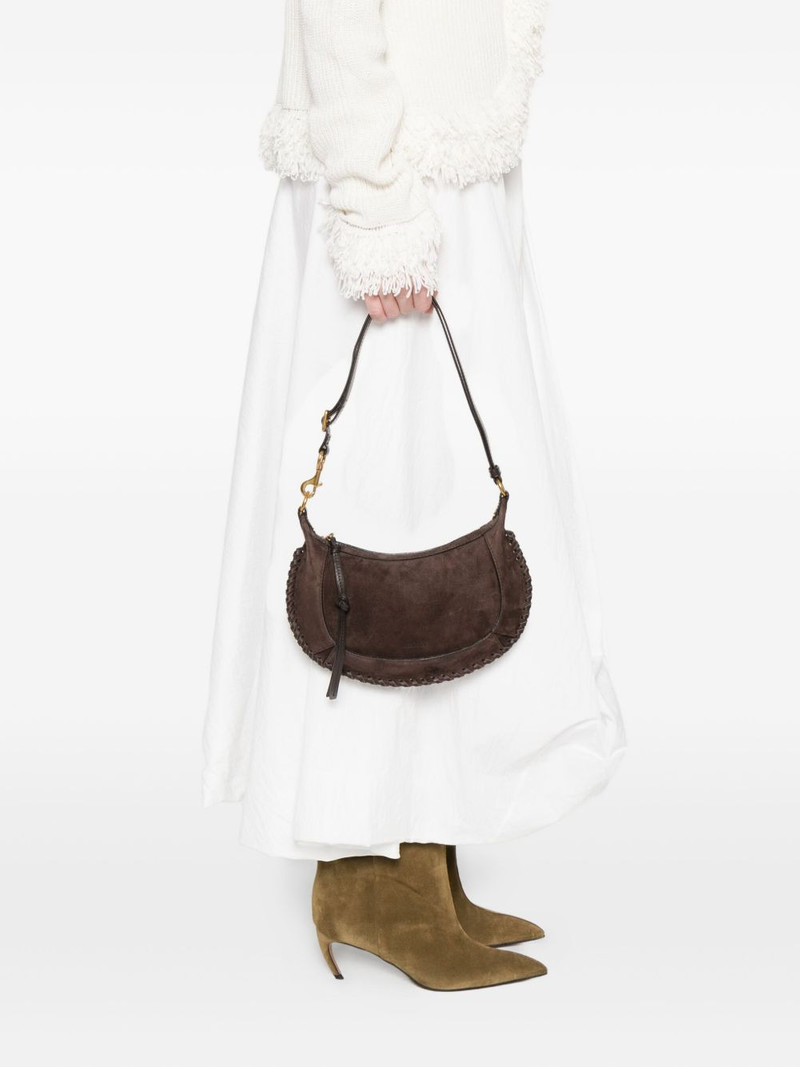 Isabel Marant Oskan topstitch suede shoulder bag outlook