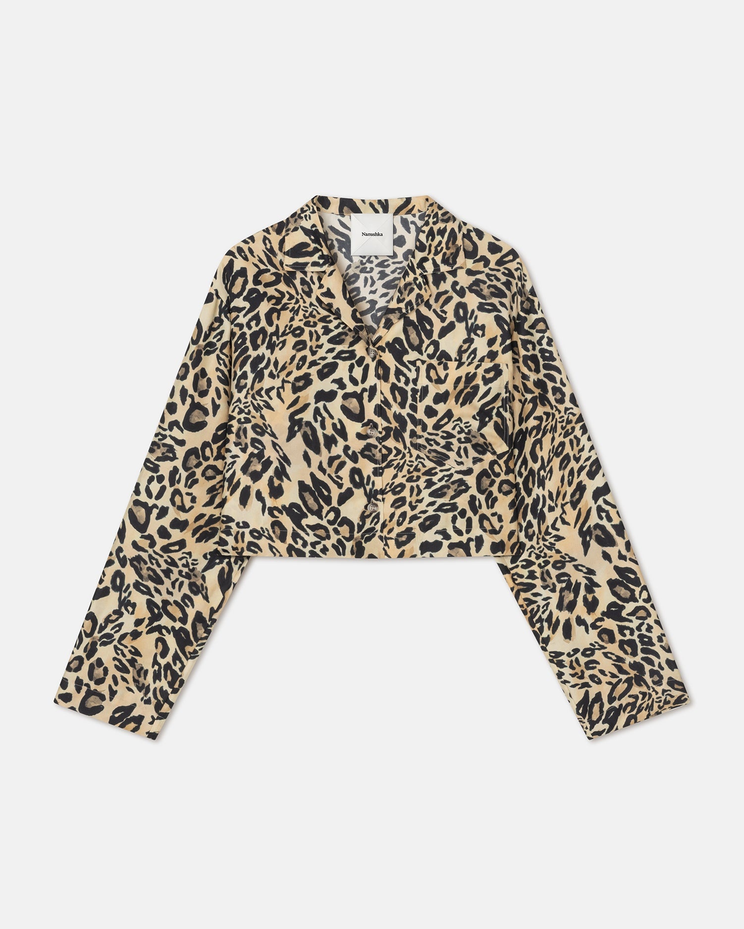 Cropped Printed Silk-Twill Shirt - 5