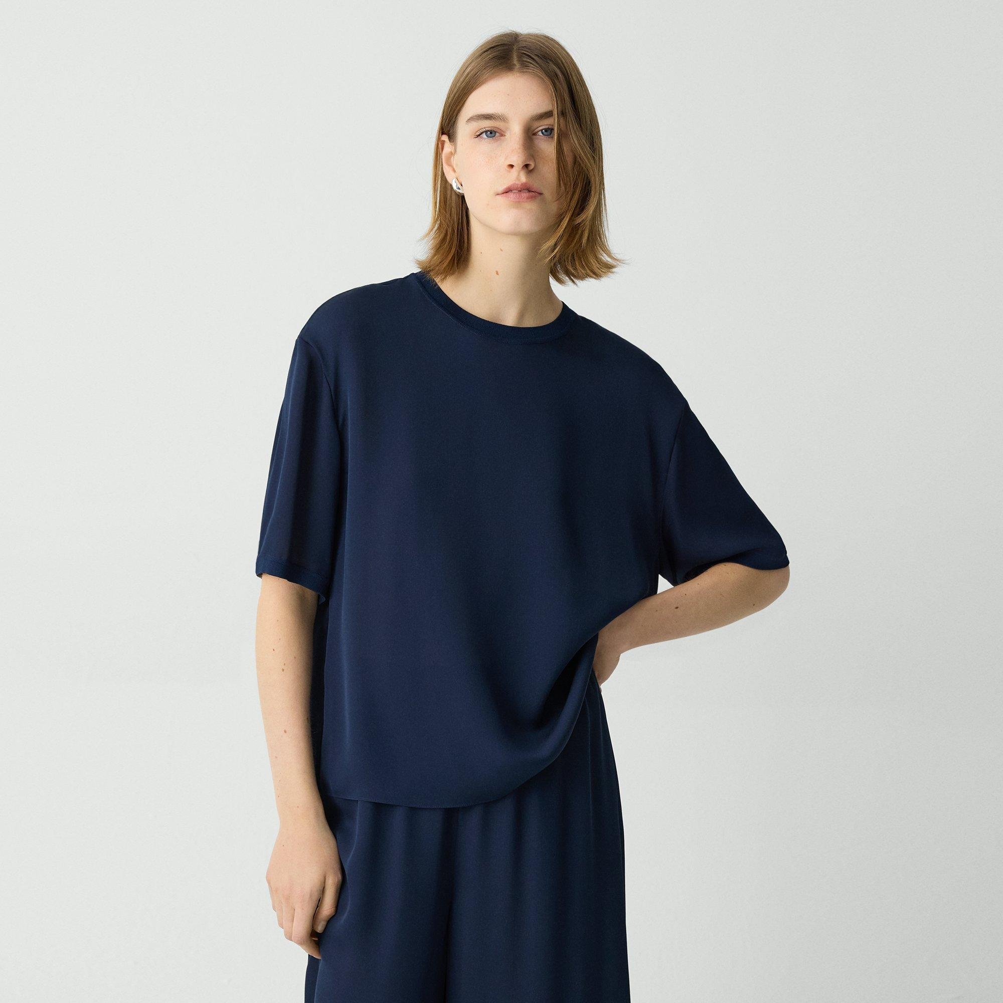 Boxy Tee in Silk Georgette - 2