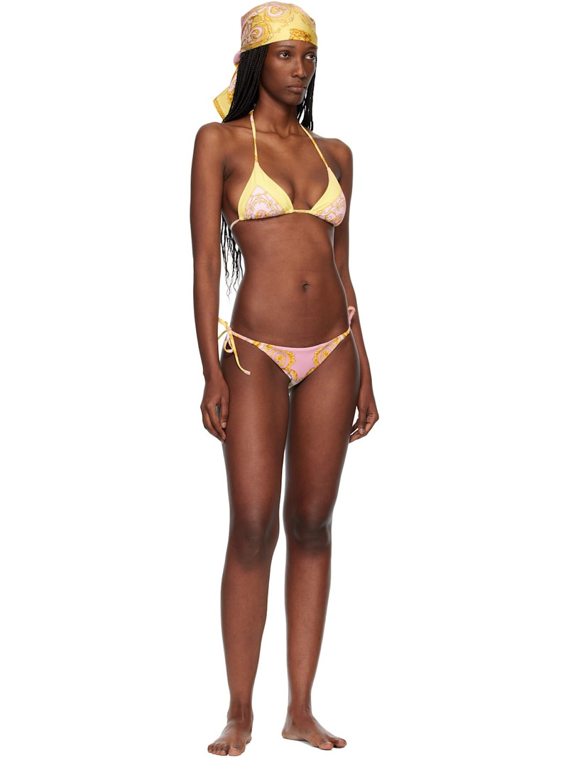 VERSACE Yellow & Pink Printed Bikini Bottom outlook