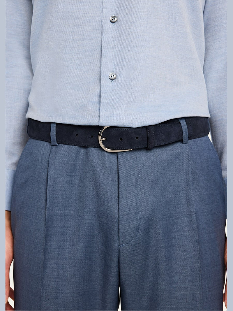 Brioni Men's Suede Round-Buckle Belt outlook