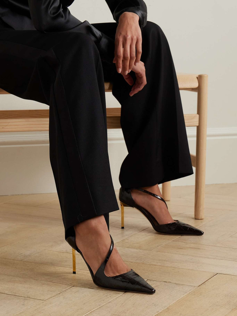 TOM FORD Newton croc-effect leather pumps outlook