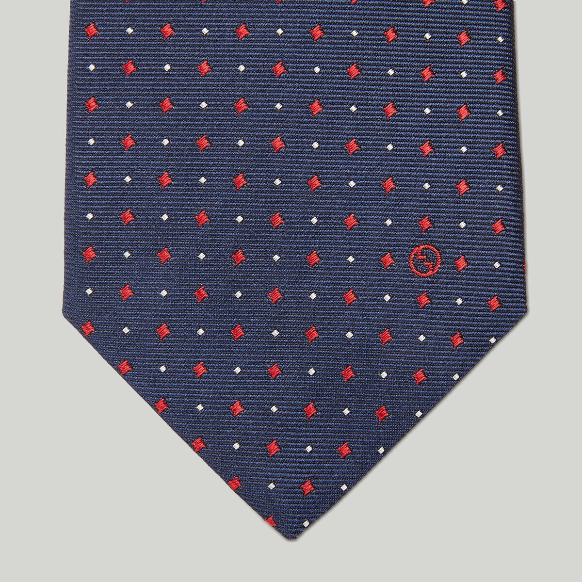 Polka-dot rhombus silk jacquard tie - 3