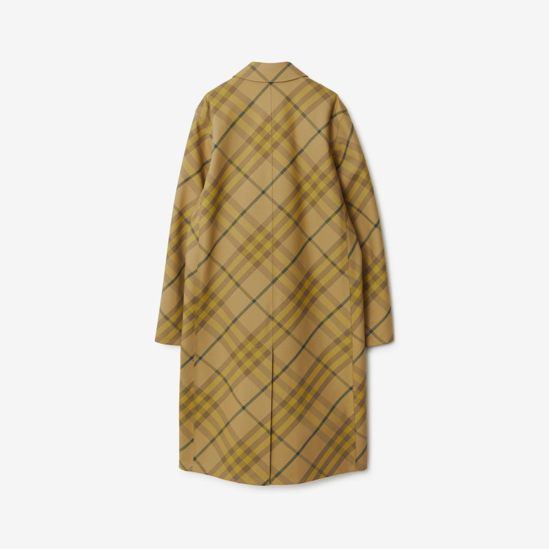 Long Check Wool Car Coat 5