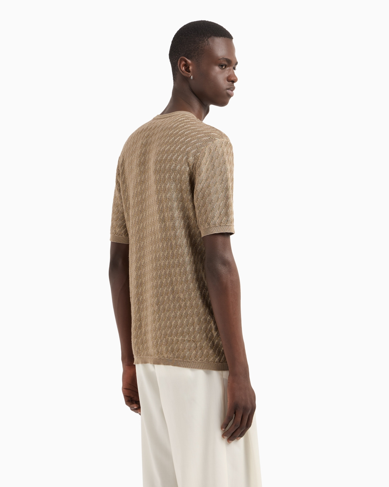 ICON VISCOSE-BLEND JUMPER WITH TWO-TONE OP-ART JACQUARD - 3