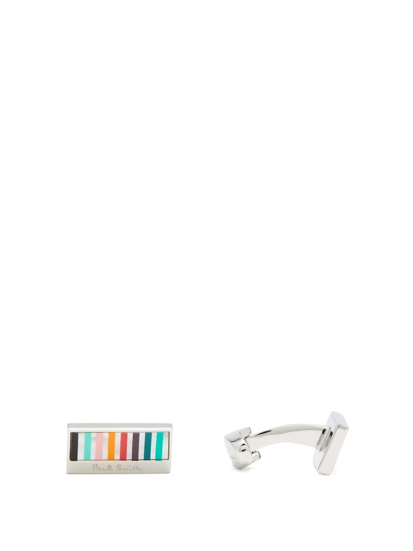 Artist-stripe metal cufflinks - 1