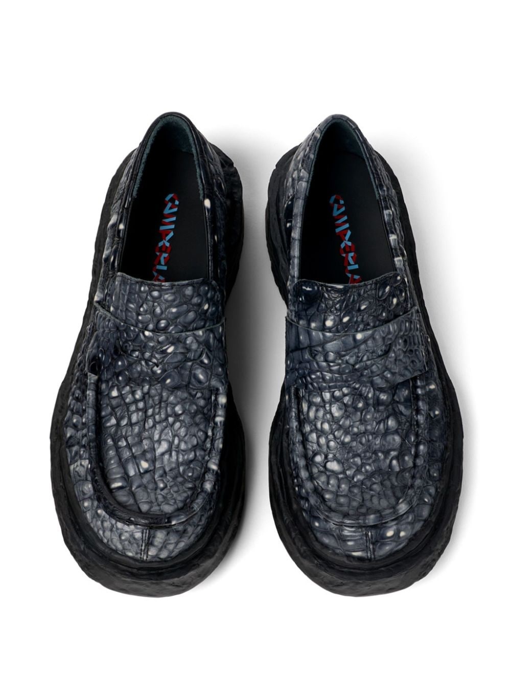 Vamonos croc-effect leather loafers - 3