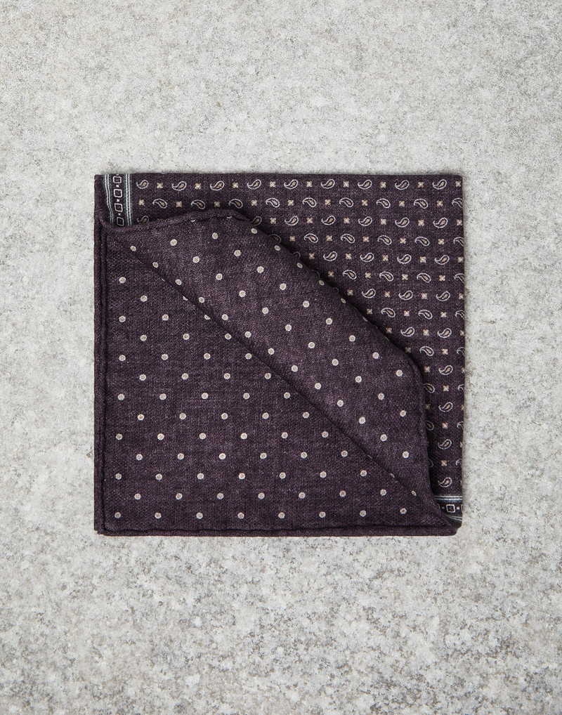Double face silk pocket square 1